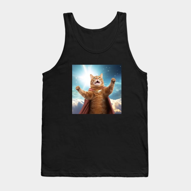 Funny Superhero Cat Tank Top by BloomInOctober